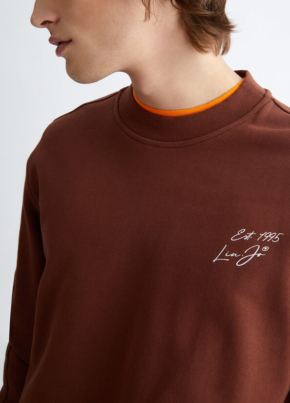 Liu Jo With Print On The Back Pullover Herren Braun | YFE-807612