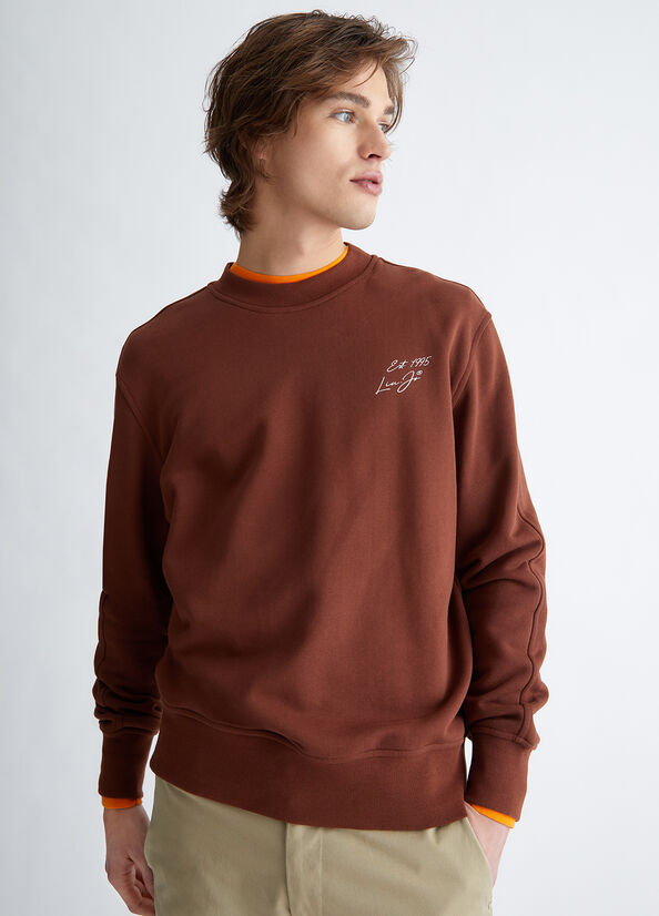 Liu Jo With Print On The Back Pullover Herren Braun | YFE-807612