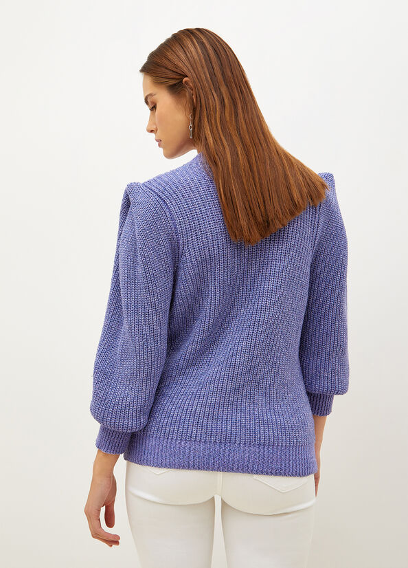 Liu Jo With Puff Sleeves Pullover Damen Lila | SEX-120637