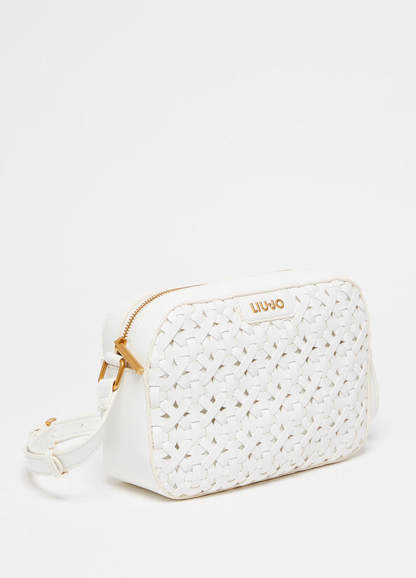 Liu Jo Woven With Logo Schultertaschen Damen Weiß | EGO-951346