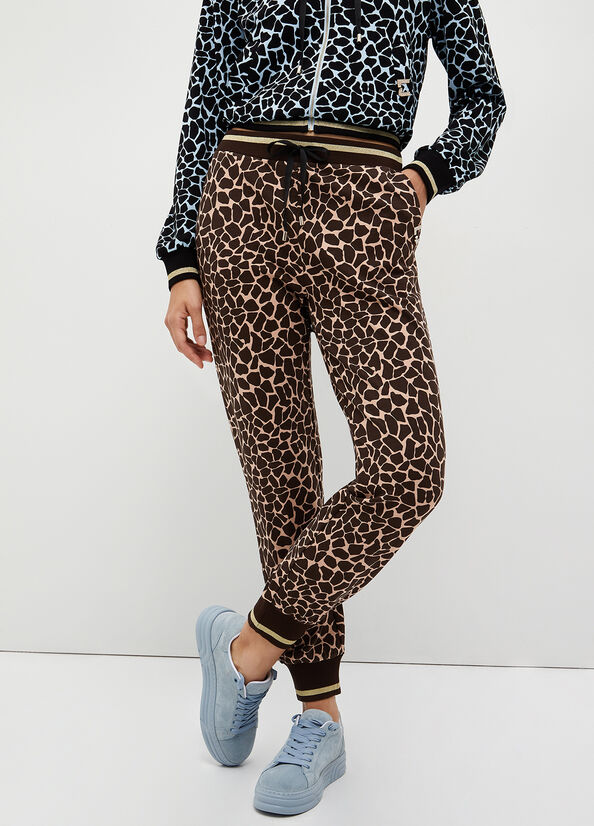 Liu Jo Animal-Print Jogging Hose Damen Braun | TNZ-275630