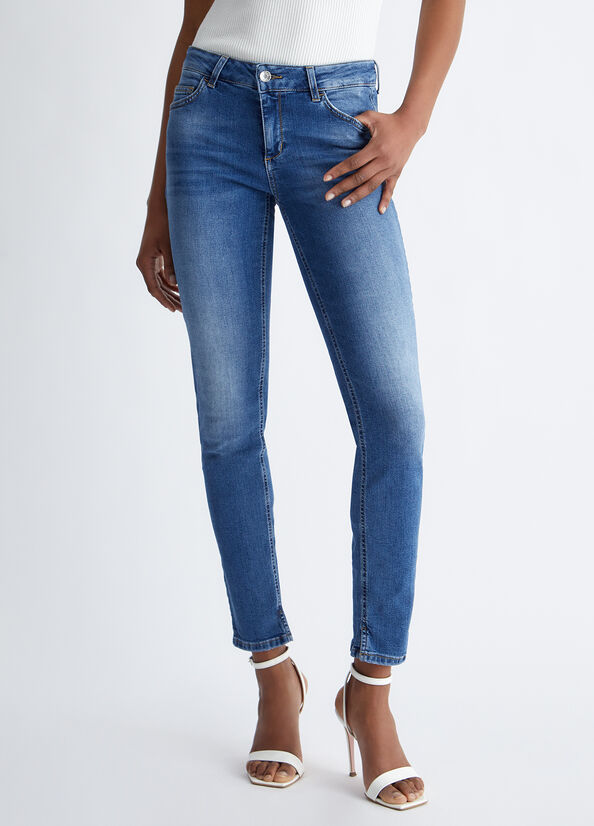 Liu Jo Bottom Up Röhrenjeans Damen Blau | GWU-169875