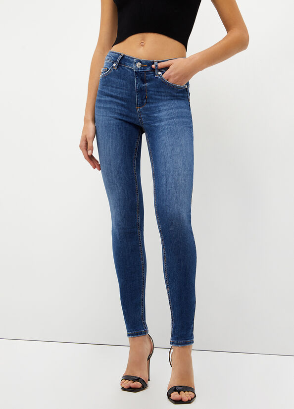 Liu Jo Bottom Up Röhrenjeans Damen Dunkelblau | RZI-415973