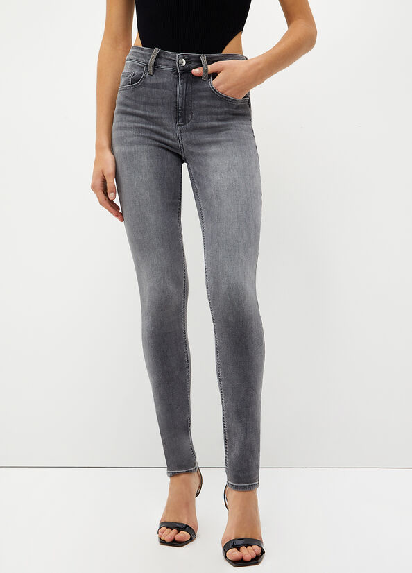 Liu Jo Bottom Up Röhrenjeans Damen Grau | RXZ-365140