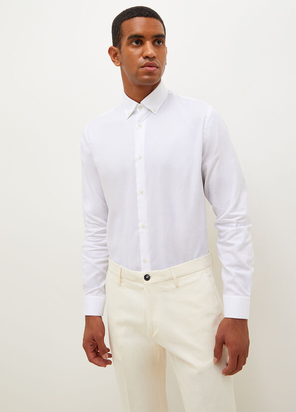 Liu Jo Button Down With Embroidery Detail Hemd Herren Weiß | BRP-897561