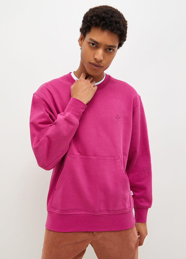 Liu Jo Crew Neck Pullover Herren Fuchsie | DPJ-653279