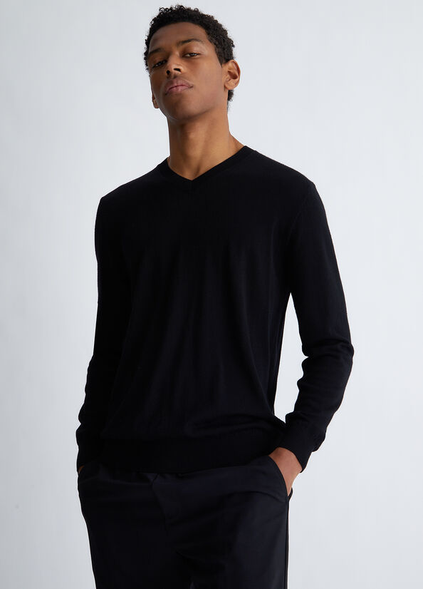 Liu Jo In Pure Pullover Herren Schwarz | XVM-316097