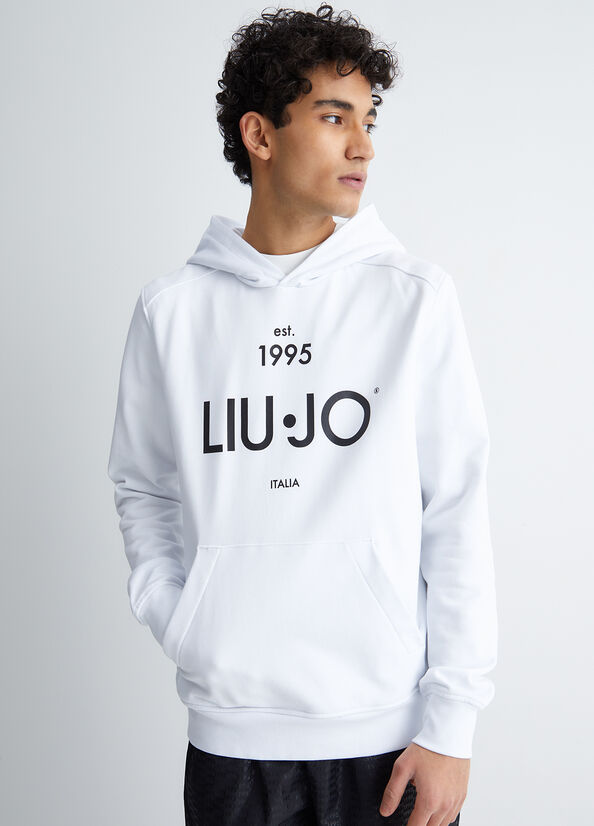 Liu Jo Mit Kapuze Pullover Herren Weiß | WRZ-053897