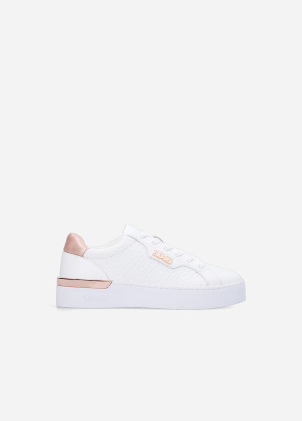 Liu Jo Monogram Leder Sneakers Damen Weiß | OAU-865914