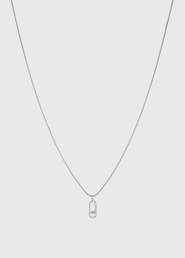 Liu Jo Necklace With Logo Charm Schmuck Damen Silber | JDT-821756