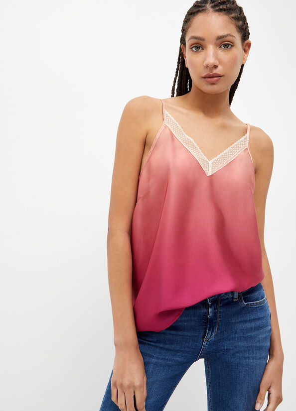 Liu Jo Satin T-shirts Damen Rosa | VCU-204897