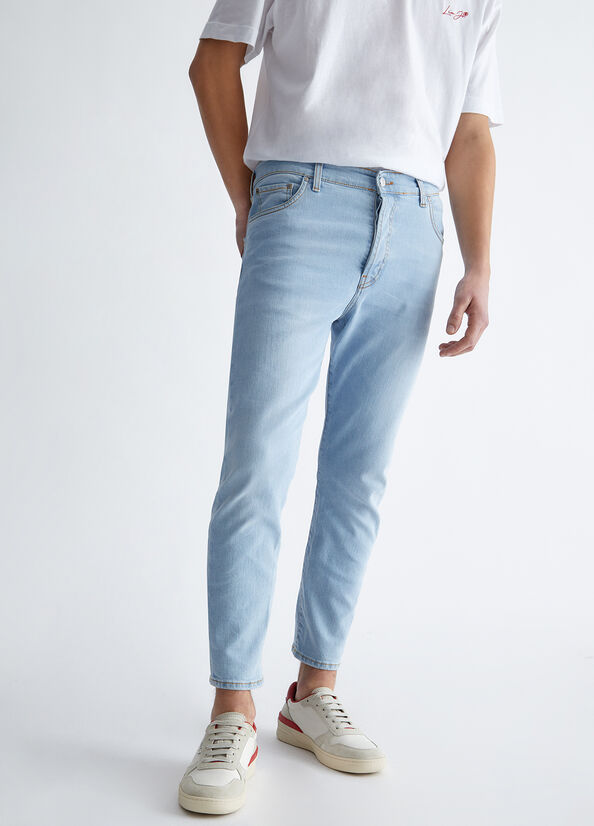 Liu Jo Twisted Slim Jeans Herren Hellblau | KFT-531946