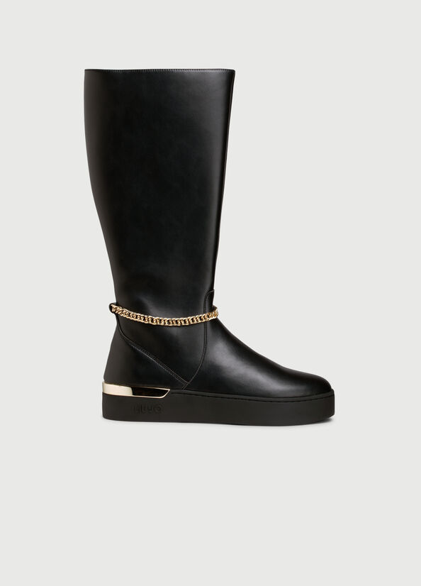 Liu Jo With Jewel Chain Stiefeletten Damen Schwarz | NWQ-175620