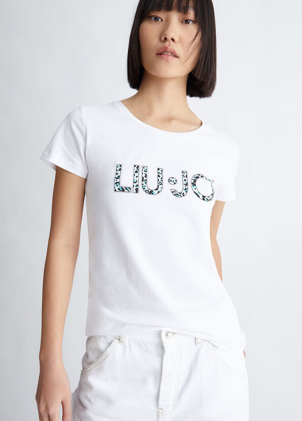 Liu Jo With Logo Oberteile Damen Weiß | UIM-085639