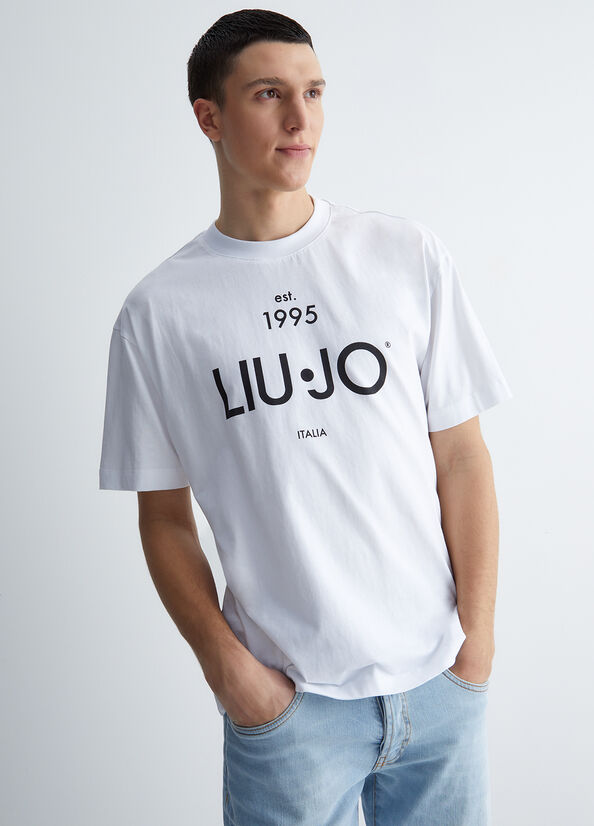 Liu Jo With Logo T-shirts Herren Weiß | EGY-689431