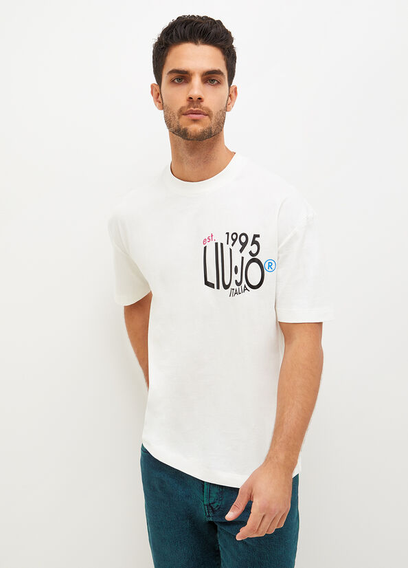 Liu Jo With Print T-shirts Herren Weiß | ENV-136485