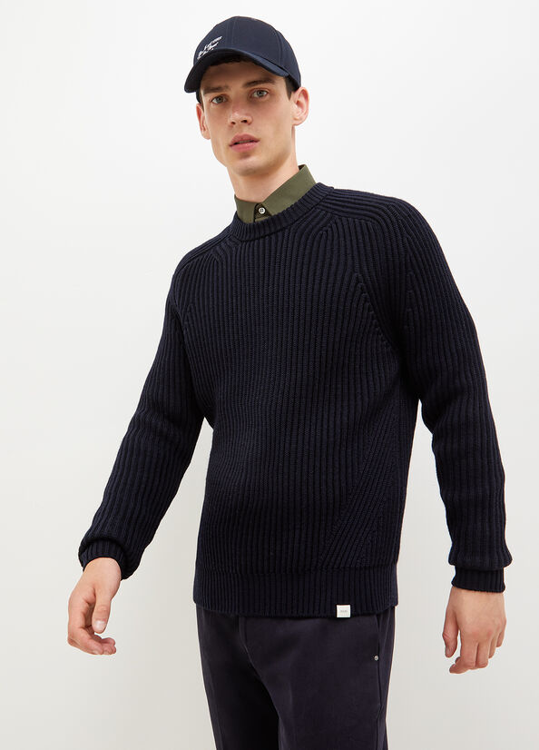 Liu Jo Wolle Pullover Pullover Herren Dunkelblau | DGB-076458